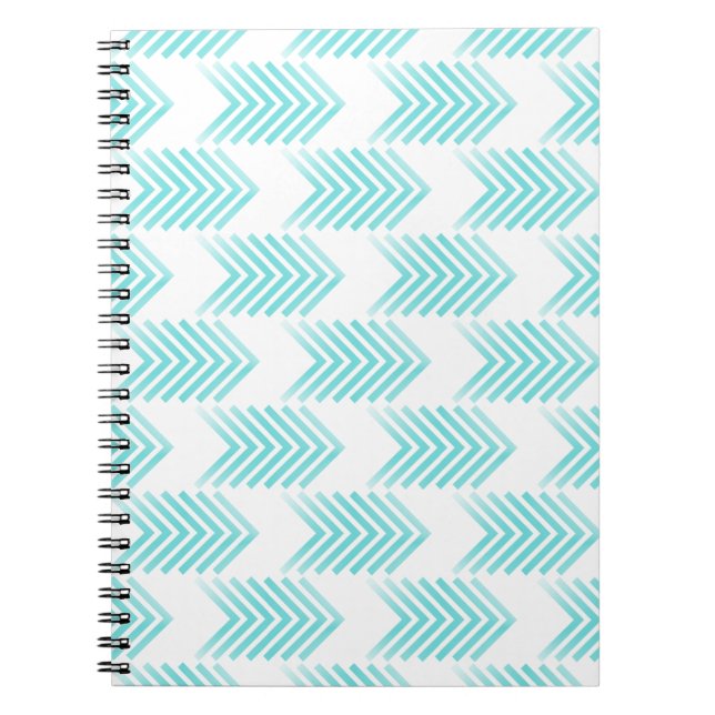 Cuaderno Patrón de flecha tribal turquesa (Frente)