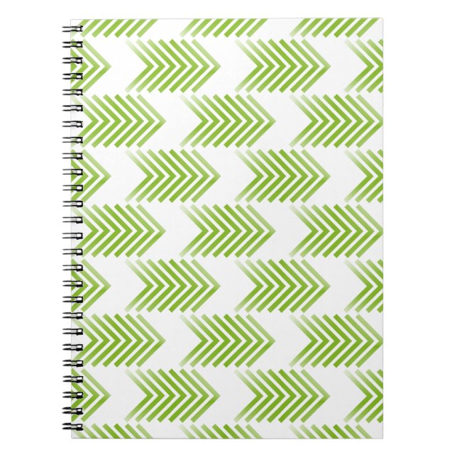 Cuaderno Patrón de flecha tribal verde (Frente)