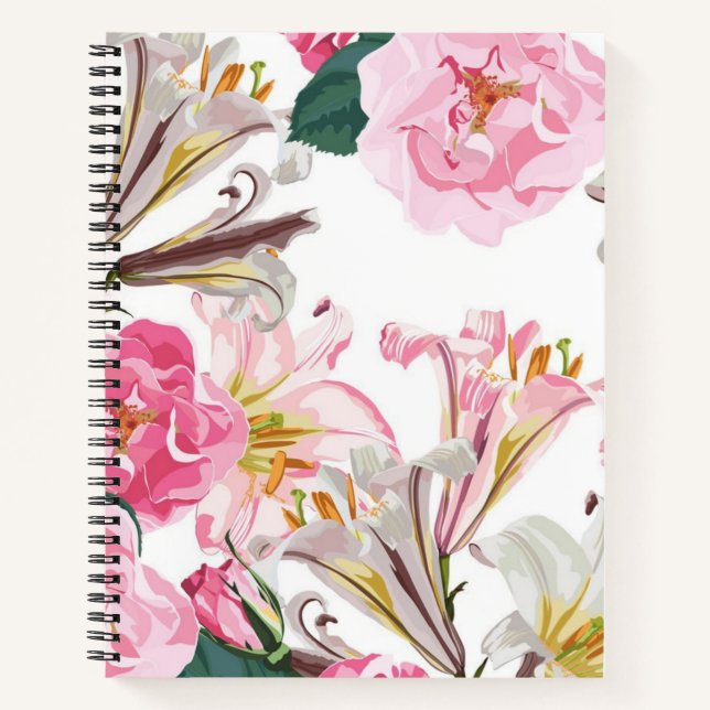 Cuaderno Patrón de flor (Anverso)