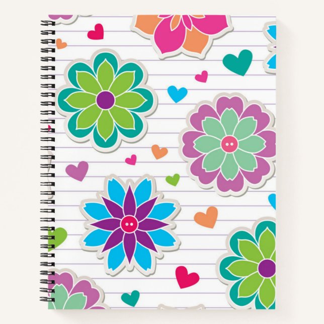 Cuaderno Patrón de flor (Anverso)