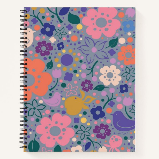 Cuaderno Patrón de flor (Anverso)