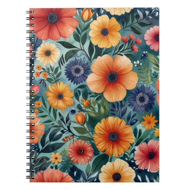 Cuaderno Patrón de flor (Frente)