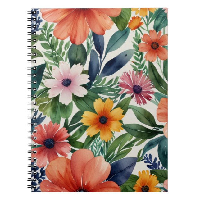 Cuaderno Patrón de flor (Frente)