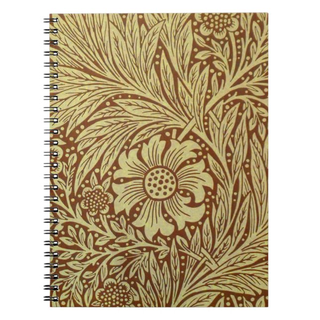 Cuaderno Patrón de Flor Antigua Marigold de William Morris (Frente)