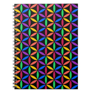 Cuaderno Patrón de flor arco iris