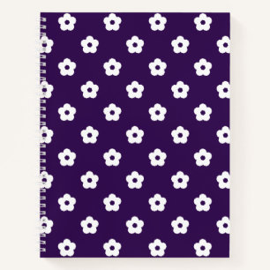 Cuaderno Patrón de flor blanco