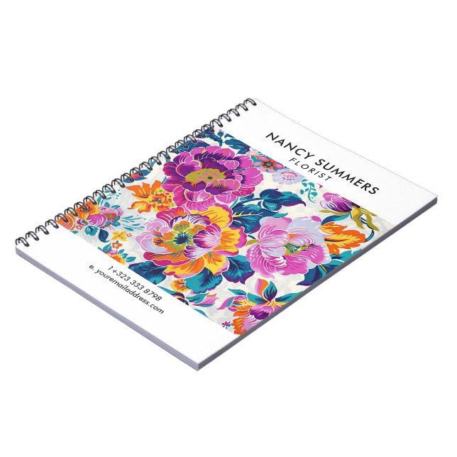 Cuaderno Patrón de Flor Colorida (Lado Izquierdo)