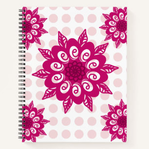 Cuaderno Patrón de Flor de Caleidoscopio Abstracto Colorido