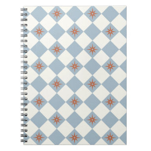 Cuaderno Patrón de Flor de Diamante Azul