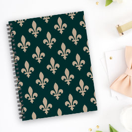 Cuaderno Patrón de Flor de Lis, Crema Real Francesa sobre V