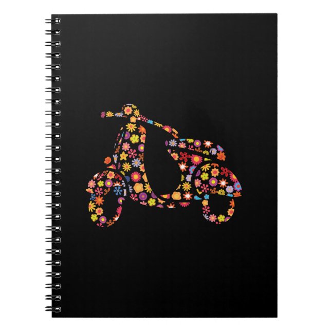 Cuaderno Patrón de flor de Scooter (Frente)