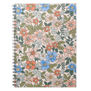 Cuaderno Patrón de flor del jardín de coral