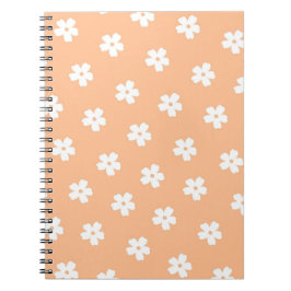 Cuaderno Patrón de flor hippie blanco