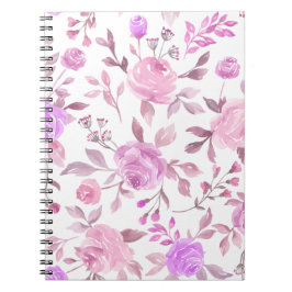 Cuaderno Patrón de flor Pastel