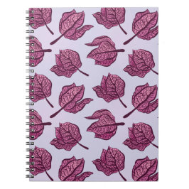 Cuaderno Patrón de flor Pink Physalis Pastel Botánico
