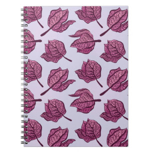 Cuaderno Patrón de flor Pink Physalis Pastel Botánico