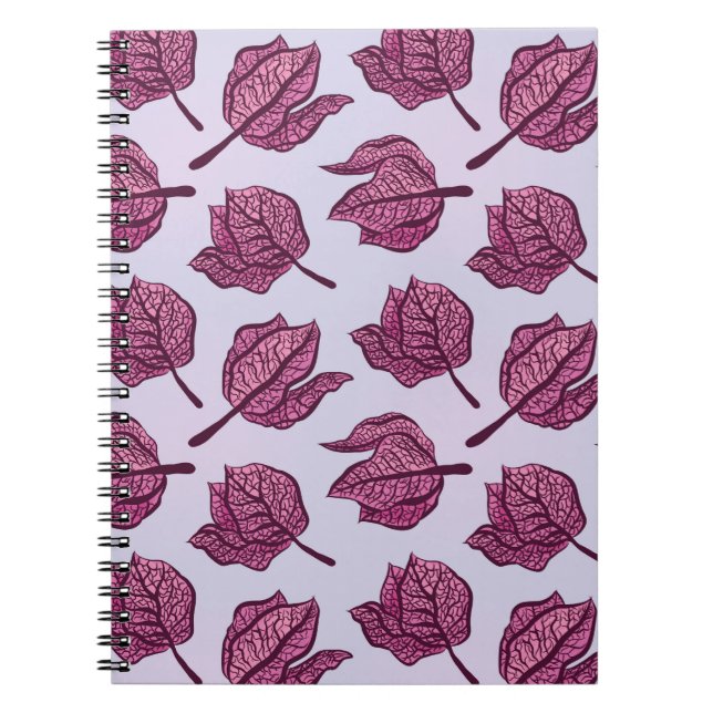Cuaderno Patrón de flor Pink Physalis Pastel Botánico (Frente)