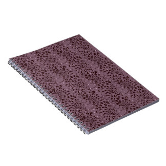Cuaderno Patrón de flor púrpura oscura con estrellas