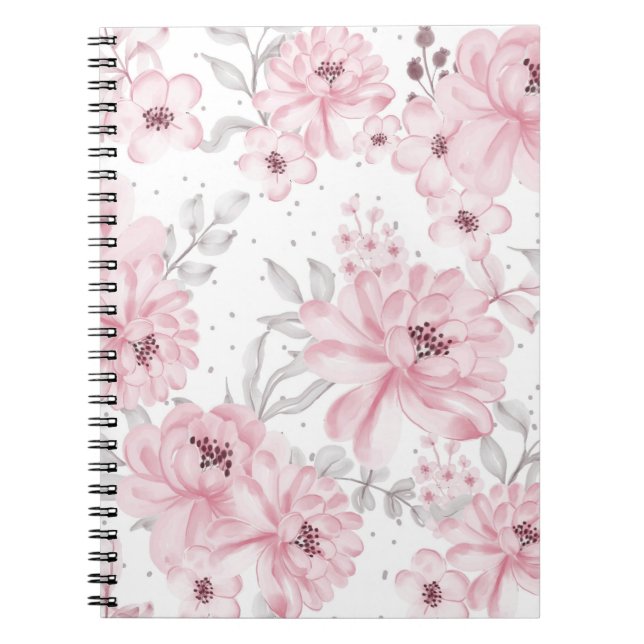 Cuaderno patrón de flor Rosa (Frente)
