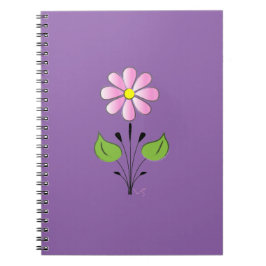 Cuaderno Patrón de flor rosa de flor de color único