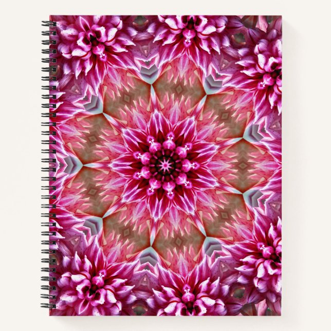 Cuaderno Patrón de Flor Rosa Mandala Geométrico-67545 (Anverso)