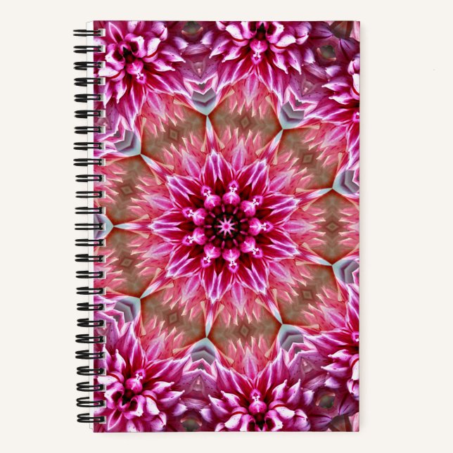 Cuaderno Patrón de Flor Rosa Mandala Geométrico-67545 (Anverso)