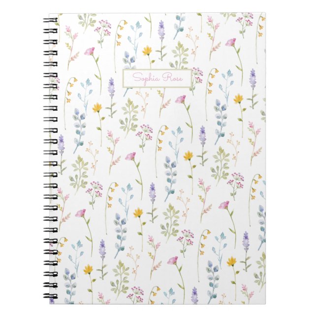 Cuaderno Patrón de flor silvestre (Frente)