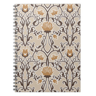 Cuaderno Patrón de flor sin soldadura vintage