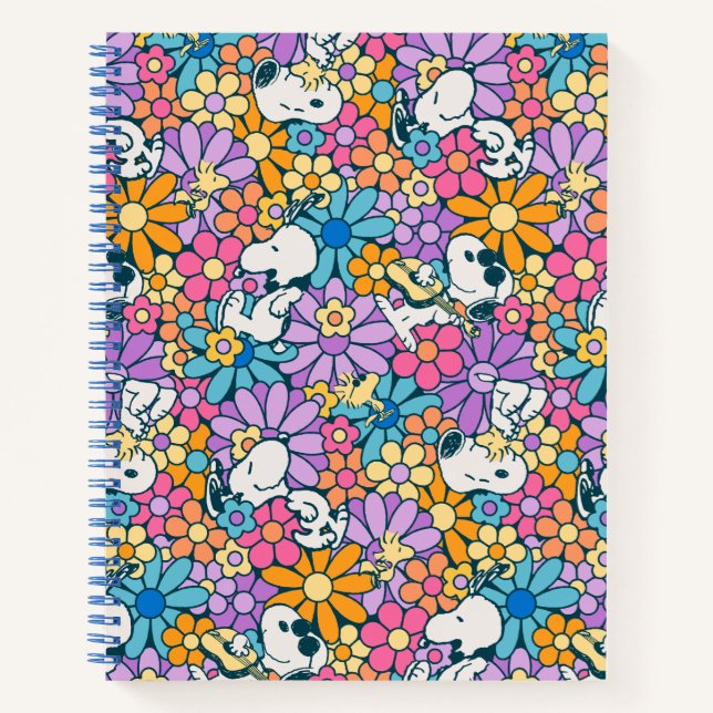 Cuaderno Patrón de flor Snoopy & Woodstock (Anverso)