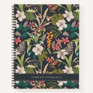 Cuaderno Patrón de flor tropical colorido