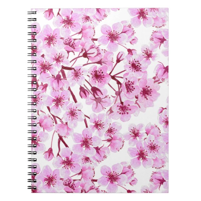 Cuaderno Patrón de floración de cerezo (Frente)