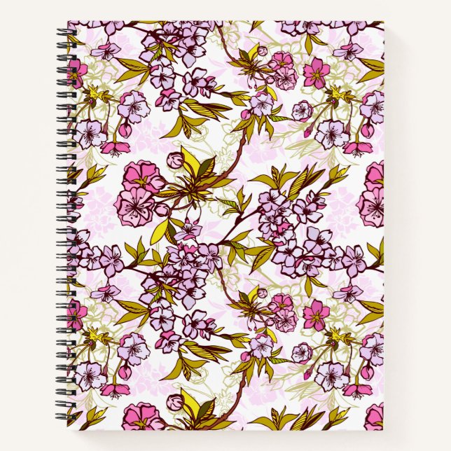 Cuaderno Patrón de florecimiento de cerezo (Anverso)