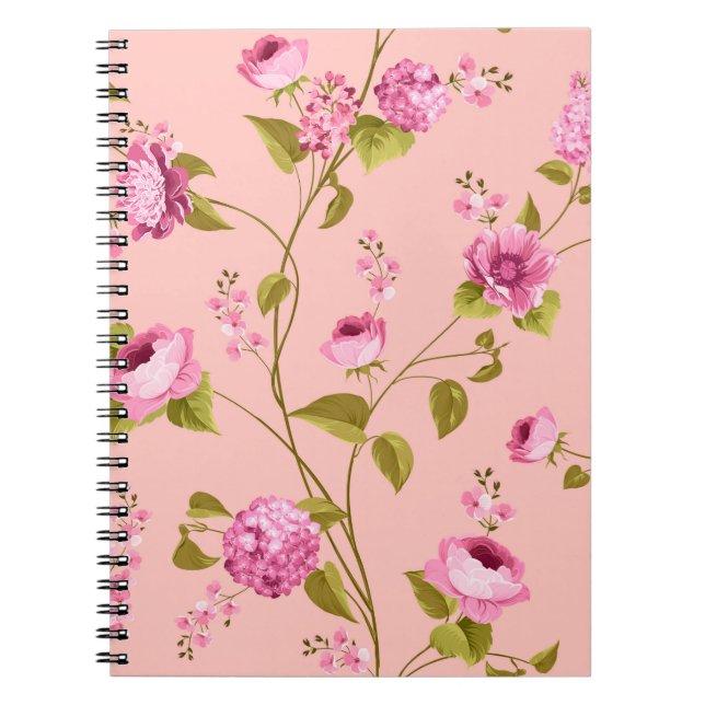 Cuaderno Patrón de flores 17 (Frente)