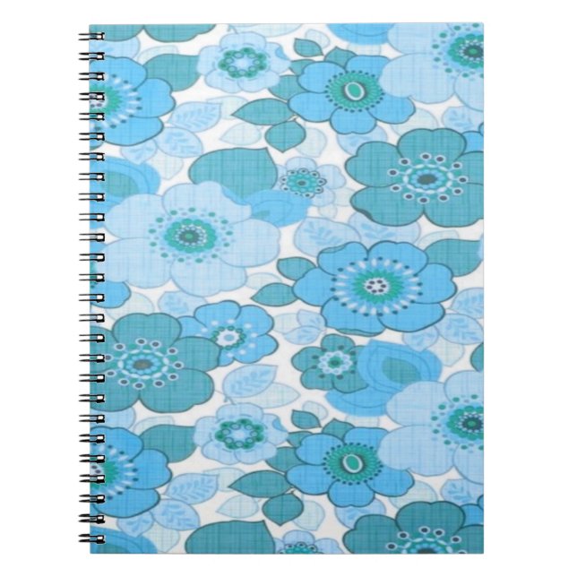 Cuaderno Patrón de flores azules (Frente)