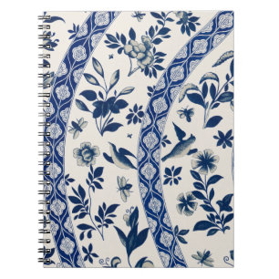Cuaderno Patrón de flores azules