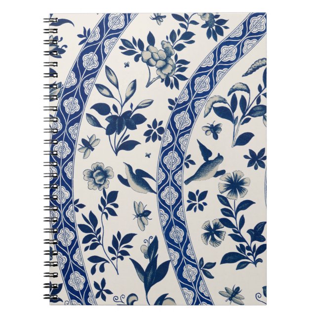 Cuaderno Patrón de flores azules (Frente)