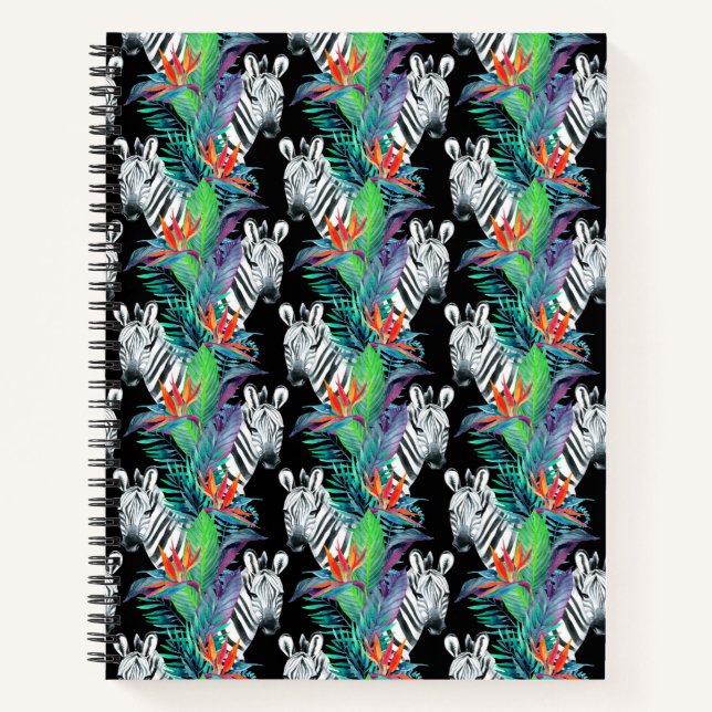 Cuaderno Patrón De Flores Cebrales Y Exóticas (Anverso)