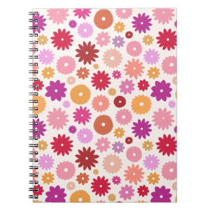 Cuaderno Patrón de flores coloridas