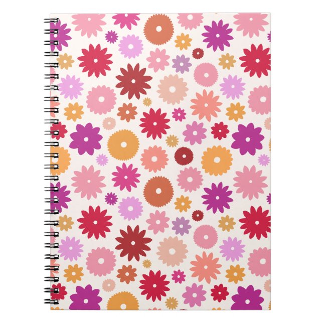 Cuaderno Patrón de flores coloridas (Frente)