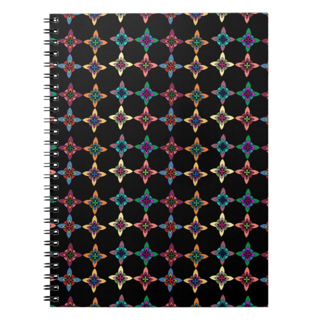 Cuaderno Patrón de flores coloridas (Frente)