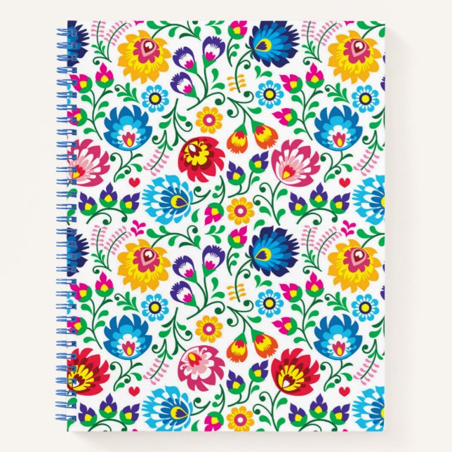Cuaderno Patrón de flores de arte folclórico 2 (Anverso)