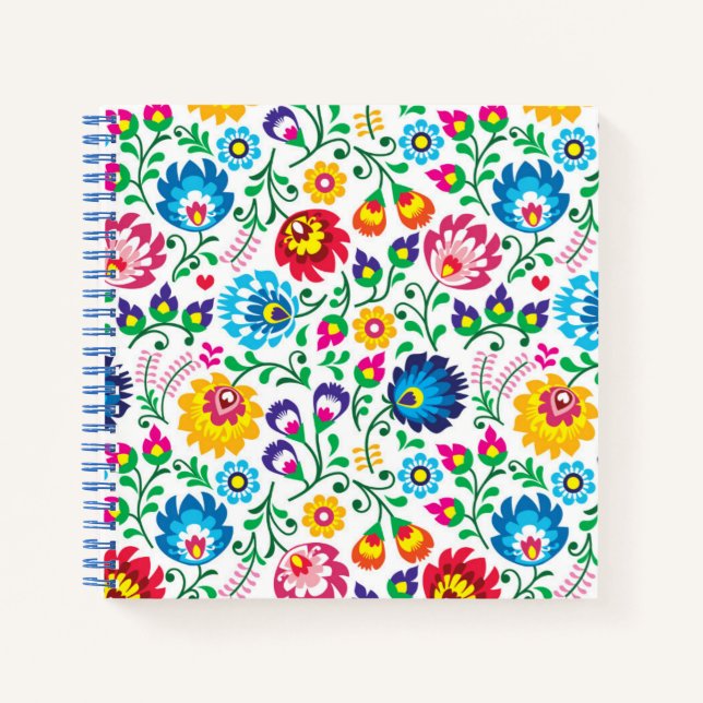Cuaderno Patrón de flores de arte folclórico 2 (Anverso)