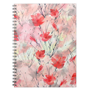 Cuaderno Patrón de flores de hierbas de plantas acuáticas