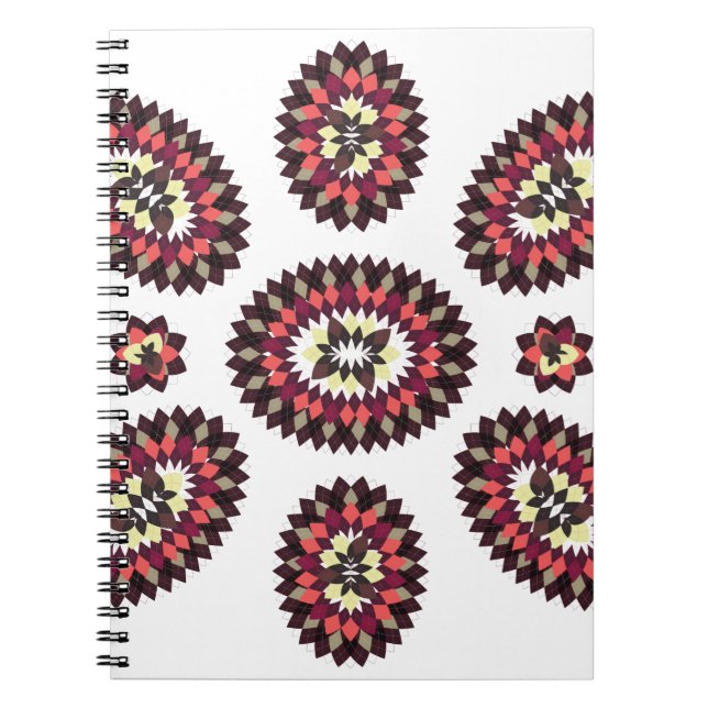 Cuaderno Patrón de flores de Mandala (Frente)