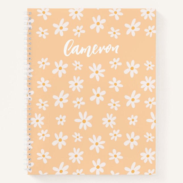Cuaderno Patrón de flores de margarita (Anverso)