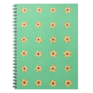 Cuaderno Patrón de flores de margarita amarilla en portátil