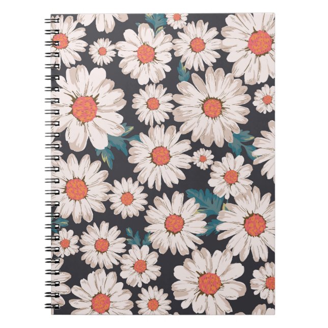 Cuaderno Patrón de flores de margarita sin flor (Frente)