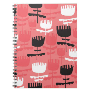 Cuaderno Patrón de flores de tulipán abstracto sin soldadur