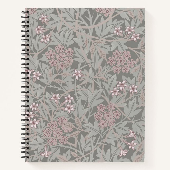 Cuaderno Patrón de flores de William Morris Jasmine (Anverso)
