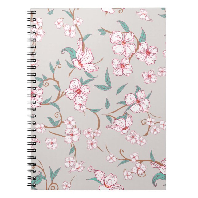 Cuaderno Patrón de flores espeluznantes 6 (Frente)